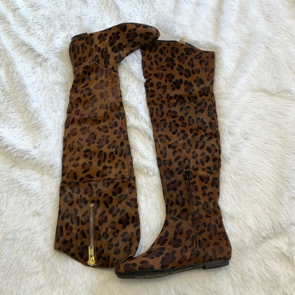 Sam Edelman James Knee High Leopard Print Calf Hair Boot Women’s Size 6 - Picture 9 of 14